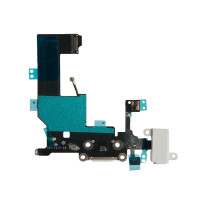 Шлейф с разъемами зарядного устройства и аудио с микрофоном iPhone 5 / 821-1417 белый