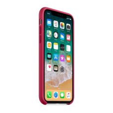 Чехол iPhone X / XS Silicone Case / Rose Red (MQT82) розово-красный