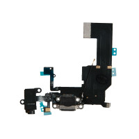 Шлейф с разъемами зарядного устройства и аудио с микрофоном iPhone 5C / 821-1705 черный