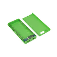 Контейнер портативного зарядного устройства с индикатором / зеленый