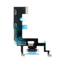 Шлейф с разъемом зарядного устройства с микрофоном iPhone XR голубой