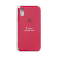 Чехол iPhone X / XS Silicone Case / Rose Red (MQT82) розово-красный