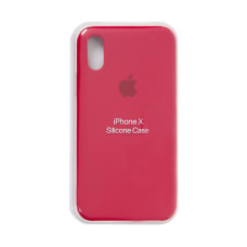 Чехол iPhone X / XS Silicone Case / Rose Red (MQT82) розово-красный