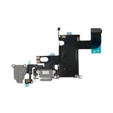 Шлейф с разъемами зарядного устройства и аудио с микрофоном iPhone 6 / 821-1853 / серый