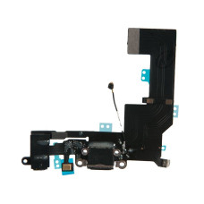 Шлейф с разъемами зарядного устройства и аудио с микрофоном iPhone 5S / 821-1667 черный