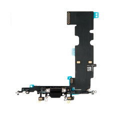 Шлейф с разъемом зарядного устройства с микрофоном iPhone 8 Plus черный /