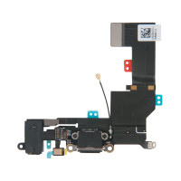 Шлейф с разъемами зарядного устройства и аудио с микрофоном iPhone SE / оригинал / 821-00331 черный