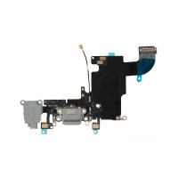 Шлейф с разъемами зарядного устройства и аудио с микрофоном iPhone 6S / 821-00078 серый