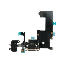 Шлейф с разъемами зарядного устройства и аудио с микрофоном iPhone 5 / 821-1417 черный