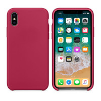 Чехол iPhone X / XS Silicone Case / Rose Red (MQT82) розово-красный