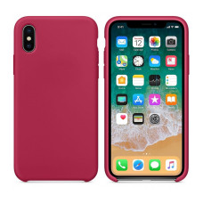 Чехол iPhone X / XS Silicone Case / Rose Red (MQT82) розово-красный