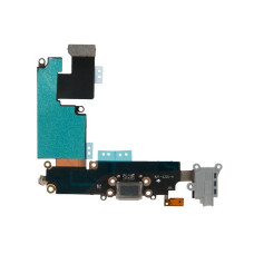 Шлейф с разъемами зарядного устройства и аудио с микрофоном iPhone 6 Plus / 821-2220 серый