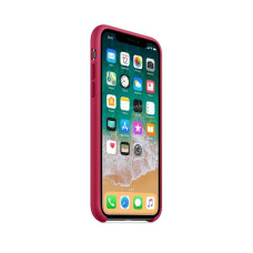 Чехол iPhone X / XS Silicone Case / Rose Red (MQT82) розово-красный