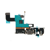 Шлейф с разъемами зарядного устройства и аудио с микрофоном iPhone 6 / 821-1853 / серый