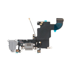 Шлейф с разъемами зарядного устройства и аудио с микрофоном iPhone 6S / оригинал / 821-00078 серый