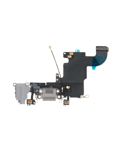 Шлейф с разъемами зарядного устройства и аудио с микрофоном iPhone 6S / оригинал / 821-00078 серый