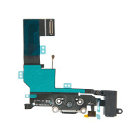 Шлейф с разъемами зарядного устройства и аудио с микрофоном iPhone SE / 821-00331 черный