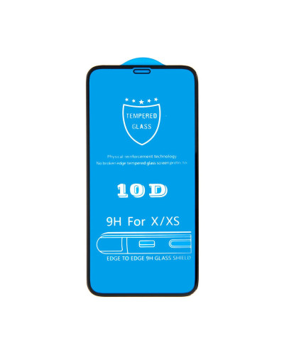 Защитное 10D стекло iPhone X / XS / 11 Pro / черный