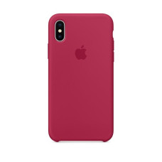 Чехол iPhone X / XS Silicone Case / Rose Red (MQT82) розово-красный
