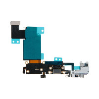 Шлейф с разъемами зарядного устройства и аудио с микрофоном iPhone 6S Plus серый