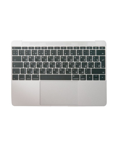 Топкейс с клавиатурой RUS РСТ и трекпадом MacBook 12 Retina A1534 Early 2016 Silver Серебро ASP