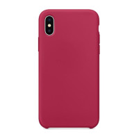 Чехол iPhone X / XS Silicone Case / Rose Red (MQT82) розово-красный