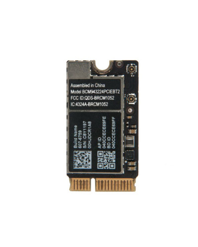 Плата WiFi-AirPort Bluetooth BCM943224PCIEBT2 MacBook Air 11 13 A1369 A1370 A1465 A1466 Late 2010 Mid 2011 Mid 2012 661-5687 661-6053 6615